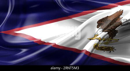 Amerikanische Samoa-Flagge - Realistische Wehende Stoffflagge Stockfoto