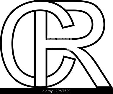 Logo-Zeichen rc cr-Symbol-Zeichen verflochtene Buchstaben c r Stock Vektor