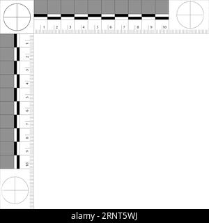Maßstäbe für Gerichtsmediziner, Rechtsmediziner, Kriminalistiker, misst den Tatort CSI Stock Vektor