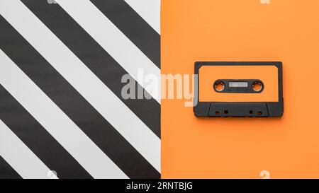 Vintage Kassette Band orange gestreift Hintergrund Stockfoto