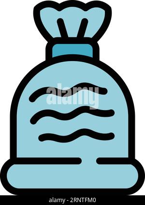 Umrissvektor für das Symbol des vollständigen Überschuhs. Fußschutz. Farbe für Sicherheitsabfälle flach Stock Vektor