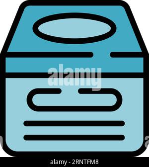Überziehschuh-Pack-Symbol-Umrissvektor. Fußschutz. Farbe für Sicherheitsabfälle flach Stock Vektor