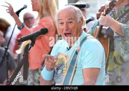 Jimmy Buffett trat am 15. August 2013 in der TODAY Show Toyota Concert Series auf der Rockefeller Plaza in New York City auf. Foto: Henry McGee/MediaPunch Stockfoto