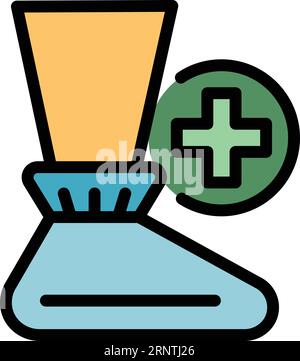 Medizinischer Schuhüberzug Symbol Umrissvektor. Kofferraumschutz. Krankenhausanzug Farbe flach Stock Vektor
