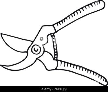 Schere kritzelt. Handgezeichneter Schere. Symbol „Schere“ Stock Vektor
