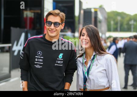 George Russell (GBR) Mercedes W14 E Performance am Samstag, 2. September 2023 FORMEL 1 PIRELLI GRAN PREMIO D’ITALIA 2023 – 1. September bis 3. September Monza Stockfoto