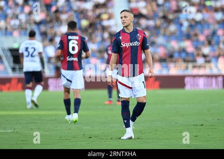 Bologna, Italien. September 2023. Jesper Karlsson (Bologna FC) während des Spiels Bologna FC gegen Cagliari Calcio, italienischer Fußball-Serie A in Bologna, Italien, 02. September 2023 Credit: Independent Photo Agency/Alamy Live News Stockfoto