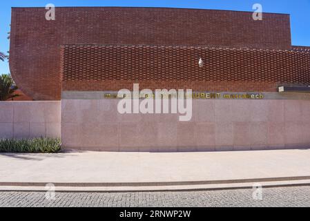 Marrakesch, Marokko - 24. Februar 2023: Außenansicht des Yves Saint Laurent Museums in Marrakesch Stockfoto