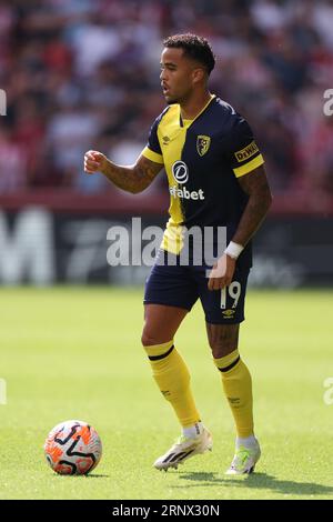 September 2023; Gtech Community Stadium, Brentford, London, England; Premier League Football, Brentford versus Bournemouth; Justin Kluivert of Bournemouth Stockfoto