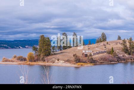 Friedhof am Lake Windermere im Kootenay River Valley in den British Columia Rockies in Kanada. Stockfoto