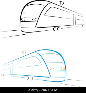 Form eines schnellen modernen Zuges auf weiß Stock Vektor