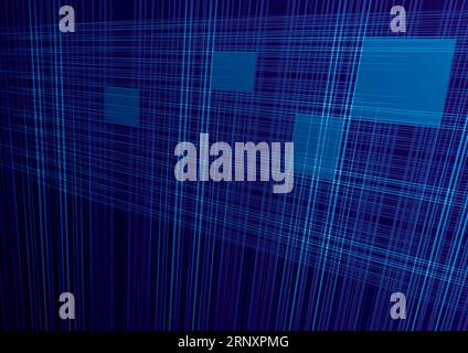 Abstrakter blauer Hintergrund mit Linien und Quadraten Stock Vektor
