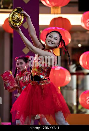 (180216) -- RICHMOND (KANADA), 16. Februar 2018 -- Menschen treten während einer chinesischen Neujahrsfeier in Richmond, Kanada, am 15. Februar 2018 auf. ) (Zjy) KANADA-RICHMOND-CHINESISCHE NEUJAHRSFEIER AndrewxSoong PUBLICATIONxNOTxINxCHN Stockfoto