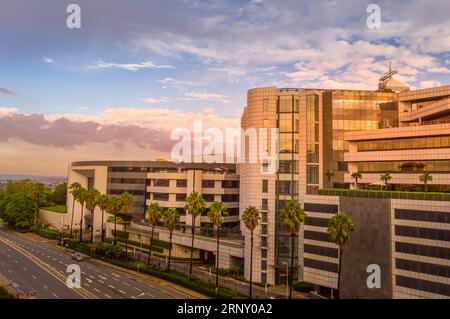 Unternehmens- und Finanzbüros in Sandton Johannesburg Südafrika am Sonnenuntergang Himmel Stockfoto