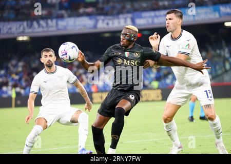 Neapel, Kampanien, Italien. September 2023. Während des italienischen Fußballspiels der Serie A SSC Napoli gegen SC Lazio am 02. September 2023 im Diego Armando Maradona Stadion in Neapel. Im Bild: .Victor Osimhen von SSC Napoli (Credit Image: © Fabio Sasso/ZUMA Press Wire) NUR REDAKTIONELLE VERWENDUNG! Nicht für kommerzielle ZWECKE! Stockfoto