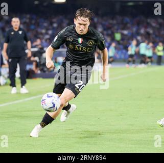 Neapel, Kampanien, Italien. September 2023. Während des italienischen Fußballspiels der Serie A SSC Napoli gegen SC Lazio am 02. September 2023 im Diego Armando Maradona Stadion in Neapel. Im Bild: .Piotr Zielinski von SSC Napoli (Bild: © Fabio Sasso/ZUMA Press Wire) NUR REDAKTIONELLER GEBRAUCH! Nicht für kommerzielle ZWECKE! Stockfoto