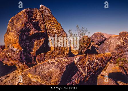 Painted Rock Petroglyph Site   Theba, Arizona, USA Stockfoto