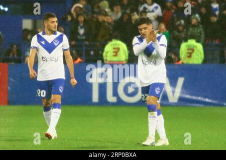 Buenos Aires, Argentinien. 27. August 2023. Der River Plate während des Spiels für die 3. Runde des Argentinischen Liga Profesional de Fútbol Binance Cup im José Amalfitani Stadion ( Credit: Néstor J. Beremblum/Alamy Live News) Stockfoto