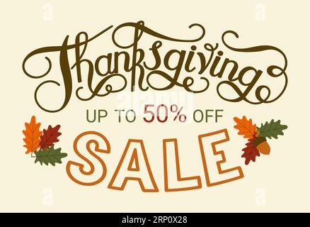 Banner-Vorlage Zum Thanksgiving-Day-Verkauf. Stock Vektor