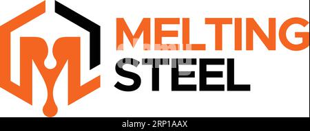 Minimalistisches Logo von Letter Mark AUS SCHMELZENDEM STAHL Stock Vektor