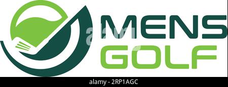 Minimalistisches abstraktes HERREN GOLF Stick-Logo Stock Vektor