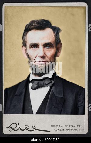Abraham Lincoln, Kopf-Schulter-Porträt, Vorderseite. Washington, D.C. 1863. November 8. Fotograf: Alexander Gardner / Moses P. Rice. Moses proba Stockfoto
