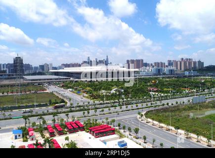 (180628) -- NANNING, 28. Juni 2018 -- Luftaufnahme aufgenommen am 28. Juni 2018 zeigt den Blick auf die Stadt Nanning, südchinesische autonome Region Guangxi Zhuang. ) (wyo) CHINA-GUANGXI-NANNING-SCENERY (CN) ZhouxHua PUBLICATIONxNOTxINxCHN Stockfoto