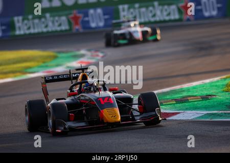 14 MONTOYA Sebastian (Col), Hitech Pulse-Eight, Dallara F3, Action während der 9. Runde der FIA Formel 3 Meisterschaft 2023 vom 1. Bis 3. September 2023 auf dem Autodromo Nazionale di Monza in Monza, Italien - Foto Eric Alonso / DPPI Stockfoto