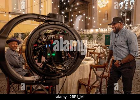 DENZEL WASHINGTON und ANTOINE FUQUA im EQUALIZER 3 (2023), Regie: ANTOINE FUQUA. Credit: Columbia Pictures / Sony Pictures Entertainment / Album Stockfoto