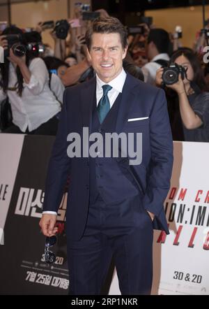 (180716) -- SEOUL, 16. Juli 2018 -- Tom Cruise nimmt an der Uraufführungszeremonie des Films Mission: Impossible - Fallout in Seoul, Südkorea, am 16. Juli 2018 Teil. ) (rh) SÜDKOREA-SEOUL- MISSION: IMPOSSIBLE - FALLOUT - PREMIERE LeexSang-ho PUBLICATIONxNOTxINxCHN Stockfoto