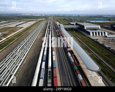 (180726) -- PEKING, 26. Juli 2018 -- Luftaufnahme, aufgenommen am 3. Juni 2018, zeigt einen Blick auf den Nairobi Bahnhof in Nairobi, der Hauptstadt von Kenia. UM mit den Schlagzeilen von Xinhua ZU GEHEN: Chinesische Unterstützung, die Afrikas soliden Fortschritt in Richtung Industrialisierung vorantreibt. ) (Jmmn) Xinhua Schlagzeilen: Chinesische Unterstützung für Afrikas soliden Fortschritt in Richtung Industrialisierung WangxTeng PUBLICATIONxNOTxINxCHN Stockfoto