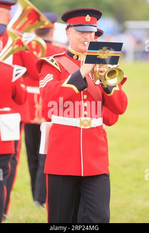 Am 31. August 2023 spielte die British Army Band Tidworth bei der Bucks County Show Stockfoto