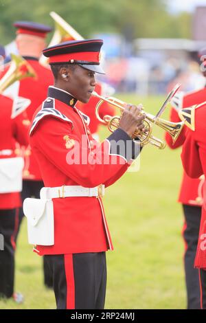 Am 31. August 2023 spielte die British Army Band Tidworth bei der Bucks County Show Stockfoto
