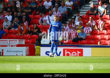 bet365 Stadium, Stoke, England - 2. September 2023 Mark Travers Torhüter von Stoke City - während des Spiels Stoke City gegen Preston NE, EFL Championship, 2023/24, bet365 Stadium, Stoke, England - 2. September 2023 Credit: Arthur Haigh/WhiteRosePhotos/Alamy Live News Stockfoto