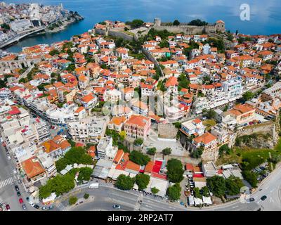 Luftaufnahme, Altstadt, Kavala, Dimos Kavalas, Ostmakedonien und Thrakien, Golf von Thasos, Golf von Kavala, Thrakisches Meer, Griechenland Stockfoto