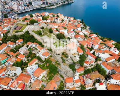 Luftaufnahme, Altstadt, Kavala, Dimos Kavalas, Ostmakedonien und Thrakien, Golf von Thasos, Golf von Kavala, Thrakisches Meer, Griechenland Stockfoto