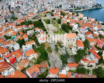 Luftaufnahme, Altstadt, Kavala, Dimos Kavalas, Ostmakedonien und Thrakien, Golf von Thasos, Golf von Kavala, Thrakisches Meer, Griechenland Stockfoto