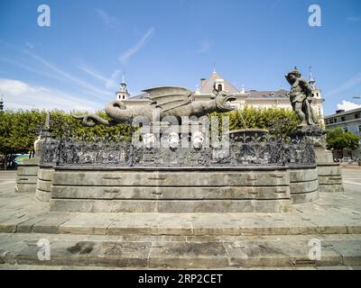 Lindwurmbrunnen, Klagenfurt, Kärnten, Österreich Stockfoto