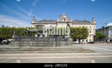 Lindwurmbrunnen, Klagenfurt, Kärnten, Österreich Stockfoto