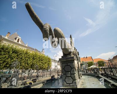 Lindwurmbrunnen, Klagenfurt, Kärnten, Österreich Stockfoto