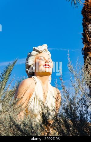 Skulpturenstatue von marilyn monroe Forever Marilyn Seward Johnson Palm Springs Kalifornien Kontroverse sexistische CREMA Prozess Umzug Bezirksgericht Stockfoto