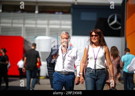 Giacomo Agostini FIM 15-facher Weltmeister beim italienischen GP, Monza 31. August bis 3. September 2023 Formel-1-Weltmeisterschaft 2023. Stockfoto