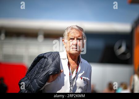 Giacomo Agostini FIM 15-facher Weltmeister beim italienischen GP, Monza 31. August bis 3. September 2023 Formel-1-Weltmeisterschaft 2023. Stockfoto