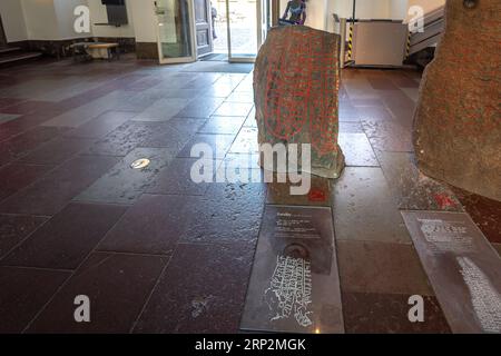 Runestones im dänischen Nationalmuseum - Kopenhagen, Dänemark Stockfoto