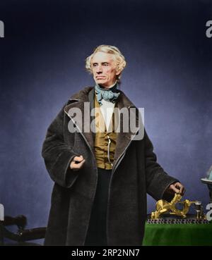 Samuel Morse. Samuel Morse mit seinem Recorder. Datum: 1857. Medium: Gesalzenes Papier. Mathew Brady Stockfoto