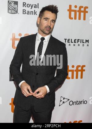 (180909) -- TORONTO, 9. September 2018 -- Schauspieler Colin Farrell posiert für Fotos vor der Premiere des Films Widows während des Toronto International Film Festival 2018 in Toronto, Kanada, 8. September 2018. )(jmmn) CANADA-TORONTO-TIFF-FILM WITWEN ZouxZheng PUBLICATIONxNOTxINxCHN Stockfoto