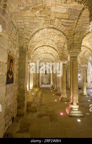 Longobard-Krypta im Kloster San Salvatore di Monte Amiata, Abbadia San Salvatore, Provinz Siena, Italien Stockfoto