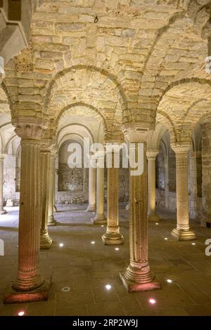 Longobard-Krypta im Kloster San Salvatore di Monte Amiata, Abbadia San Salvatore, Provinz Siena, Italien Stockfoto