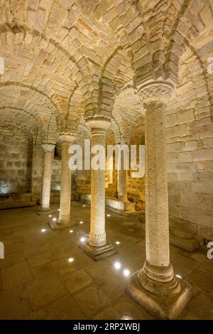 Longobard-Krypta im Kloster San Salvatore di Monte Amiata, Abbadia San Salvatore, Provinz Siena, Italien Stockfoto