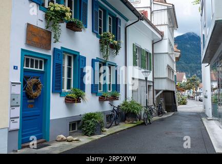 Unterseen Altstadt, Interlaken, Kanton Bern, Schweiz. Stockfoto